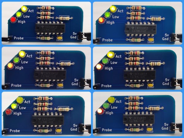 TTL Logic Probe various LED output states