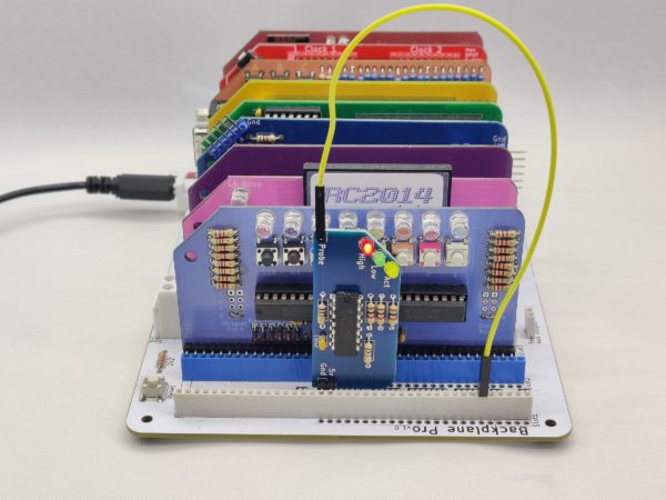 TTL Logic Probe in front slot of RC2014 Pro Pride